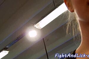 Bigass dyke babe gets fingered after intense wrestling match.