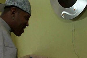 ebony bbw loves big cock smashed in doggy position in garage