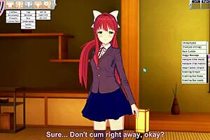 Beautiful anime girl Monica has a sexy 3D game.
