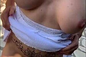 latina slut participates in 3some group sex, flashing and naughty snaps during sexchallenge game