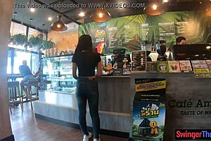 Young thai amateur cutie with big butt gets blowjob and pussy fucked hard