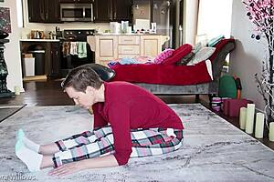 yoga lesson turns into sexy milf femdom with friend fetish