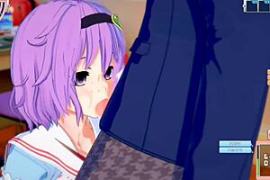 3D animated hentai game with big tits and oral sex