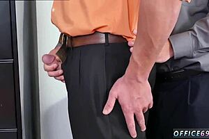 Young guy wrestles with old man on first day, leading to gay sex