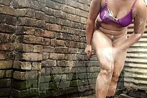 The redhead explodes with three guys in sexy indian sex