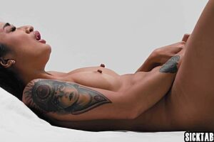 asian milf avery black masturbates solo with perfect body