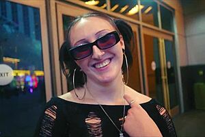 Raven Vice, hot white slut, seduced by old man at Golden Gate Casino in Vegas.