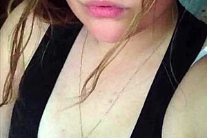 sexy white teen 18+ with small tits and blonde hair shows off big tits