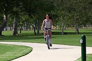 Savannah Foxx Switches From Bike Riding To Riding Huge Dick