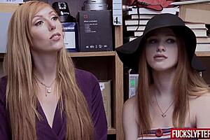 Lauren Phillips and Scarlett Snow Busted for Petty Theft in Shop. Suspected with Shaved Pussy Exposed.