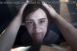 Ellie from The Last of Us 2 gives a male POV blowjob