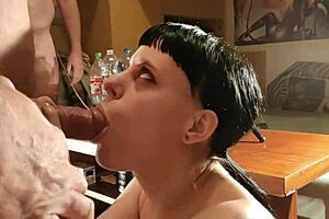 This teen's deepthroat skills lead to quick cumshot in bukkake with dirty talk! 🔥