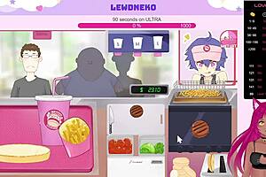 Vtuber Lewdneko Plays Lewd Femboy Burgers Game