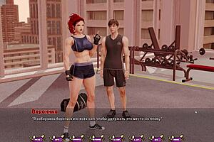 Beautiful women with big boobs in bondage in a porn game.