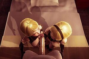 Nier automata twins get fucked in 3d hentai group