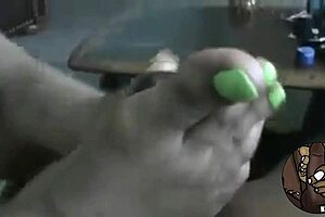 ebony footjob with toes and cock fetish 😍