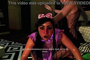 Submissive teen spanked hard and paddled until crying in diaper fetish scene