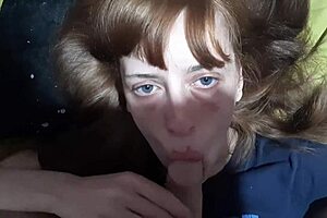 Teen sucks stepbrother's big cock!