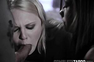 extreme teen 18+s stroking and sucking in taboo 3some group handjob fetish blowjob high definition