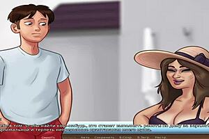 In summertime saga, a milf uses a great working tool for 69 at the office