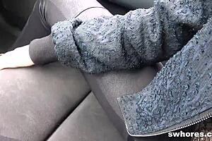 Nela Decker Bent Over for Sex for Cash, Fingering and Bareback Cock in the Car Outdoors