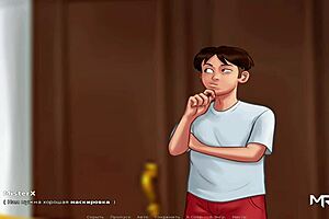 In summertime saga, a milf uses a great working tool for 69 at the office