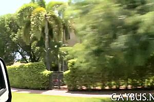 In this gay scene, a man engages in oral sex with another.