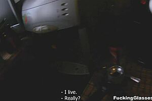 Teen in glasses gives quick blowjob for the best deal ever!