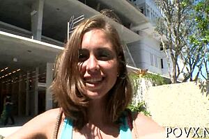 young 18+ teen sucks hairless pussy roughly in blowjob and fucking to orgasm