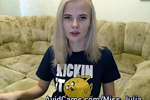 Miss Julia, cute Latvian teen 18+ from Avidcams com, strips on webcam instead of Fortnite.