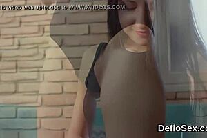 This Tempting Nympho Teases Slim Twat to Explosive Orgasm