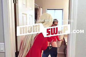 Milf in bikini rides stud's cock to cum in pussy