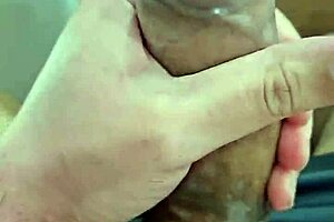 Amateur bisexual guy enjoys solo pleasure with condom