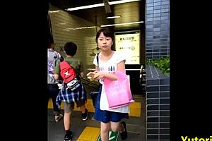 Secretly looking under the skirts of shy girls