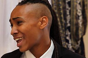 Petite bride enjoys rough lesbian sex on wedding night