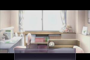 Exhibitionist playgirl in animated hentai series