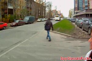 Wow, look at this alluring eurobabe getting picked up and banged in POV missionary on the bed! Her shaved pussy is so adorable under hidden cam.