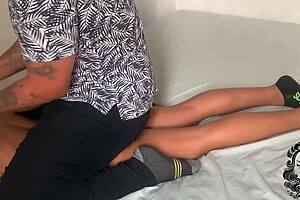 he gives stepsister an erotic massage session
