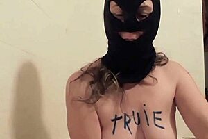 french slut humiliates herself with bdsm and uro 😈