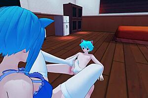 3D adult video with big tits and big ass fetish