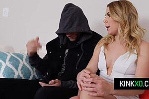 Blonde stepmom Sarah Vandella threesomes with stepson and Aubrey Sinclair.