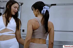 Hot lesbian teacher goes down on her studious girlfriend