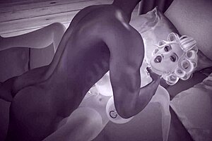 vintage blonde with huge boobs in interracial cock scene