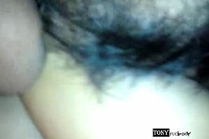 First time anal sex leaves gap in hairy ass hole