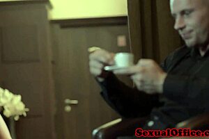 Beautiful secretary with big boobs gets facial in a classical manner