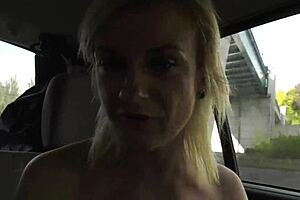 is this classy cougar ready for a blonde threesome orgy in the car with three cocks?