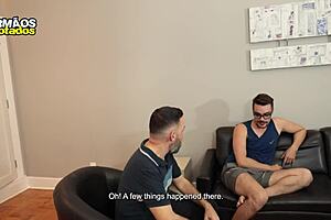 Gay anal sex with a huge toy, first time