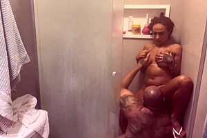 Latina goddess gets intense anal assfucking under the shower!