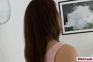 Shaved brunette gets her ass nailed in HD POV