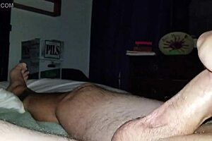 Amateur oiled handjob with lots of precum dripping from the cock during the session.